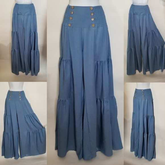 Denim Wide Leg Palazzo Pants - Picture 8 of 8